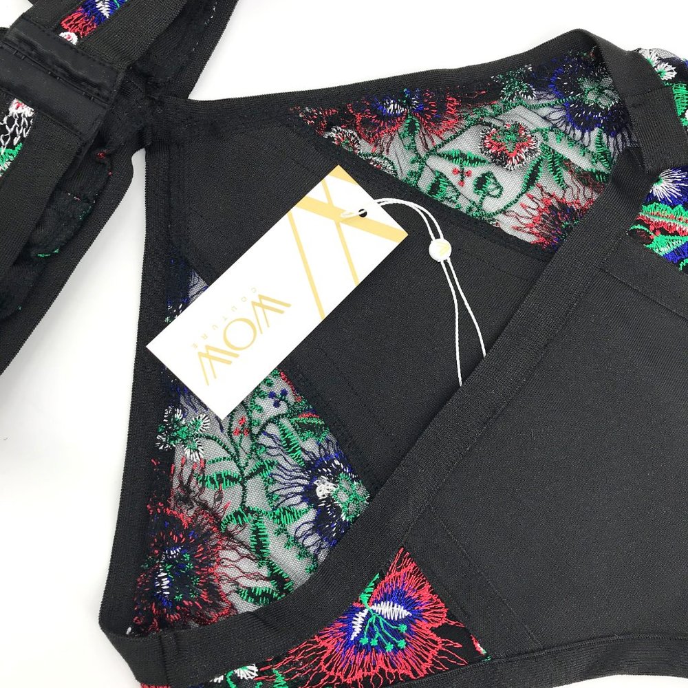 Vibrant Floral Embroidered Mesh Monokini One-Piece - Picture 8 of 13